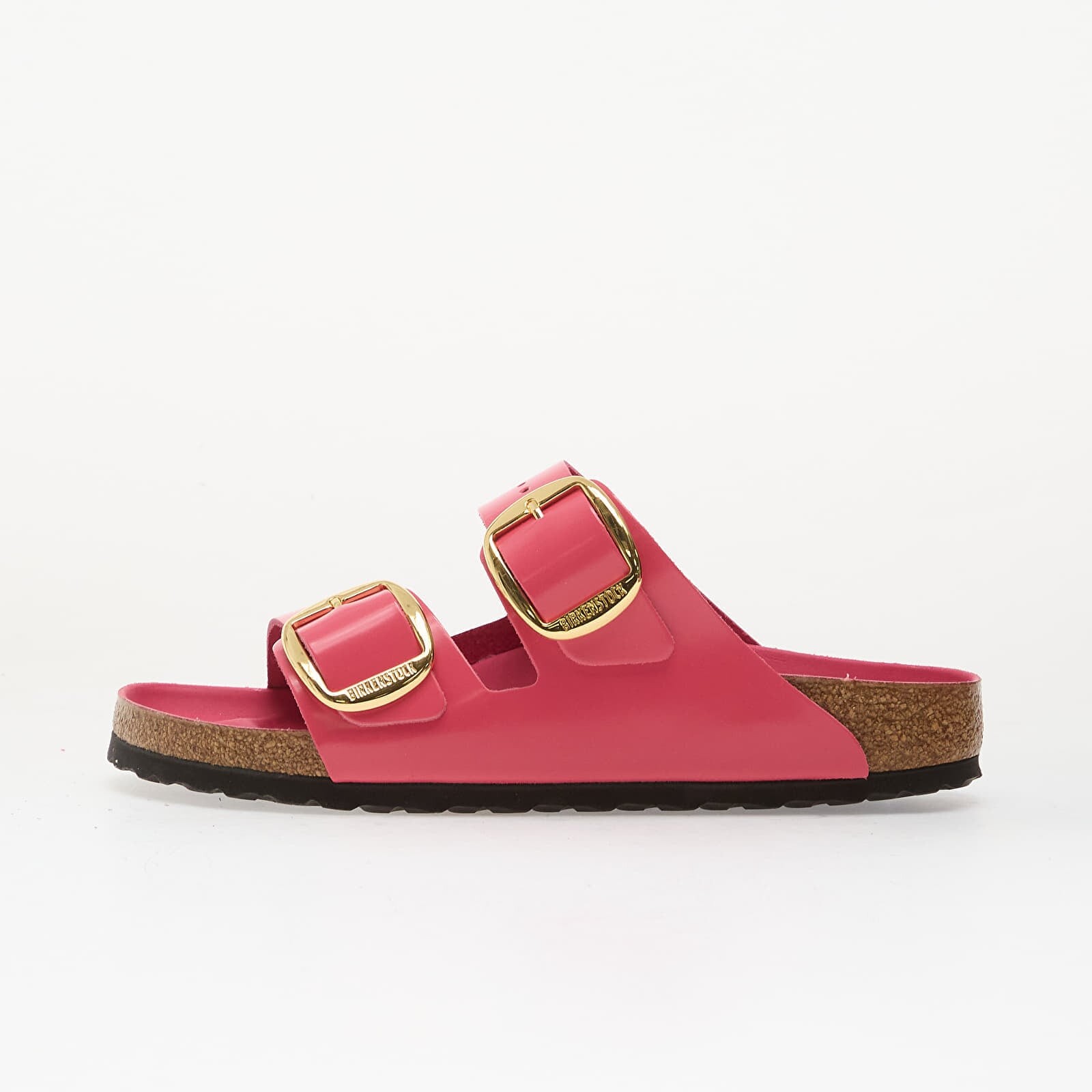 Sneakers Birkenstock Arizona Big Buckle Natural Leather Patent Women High-Shine Fuchsia Tulip UK 7