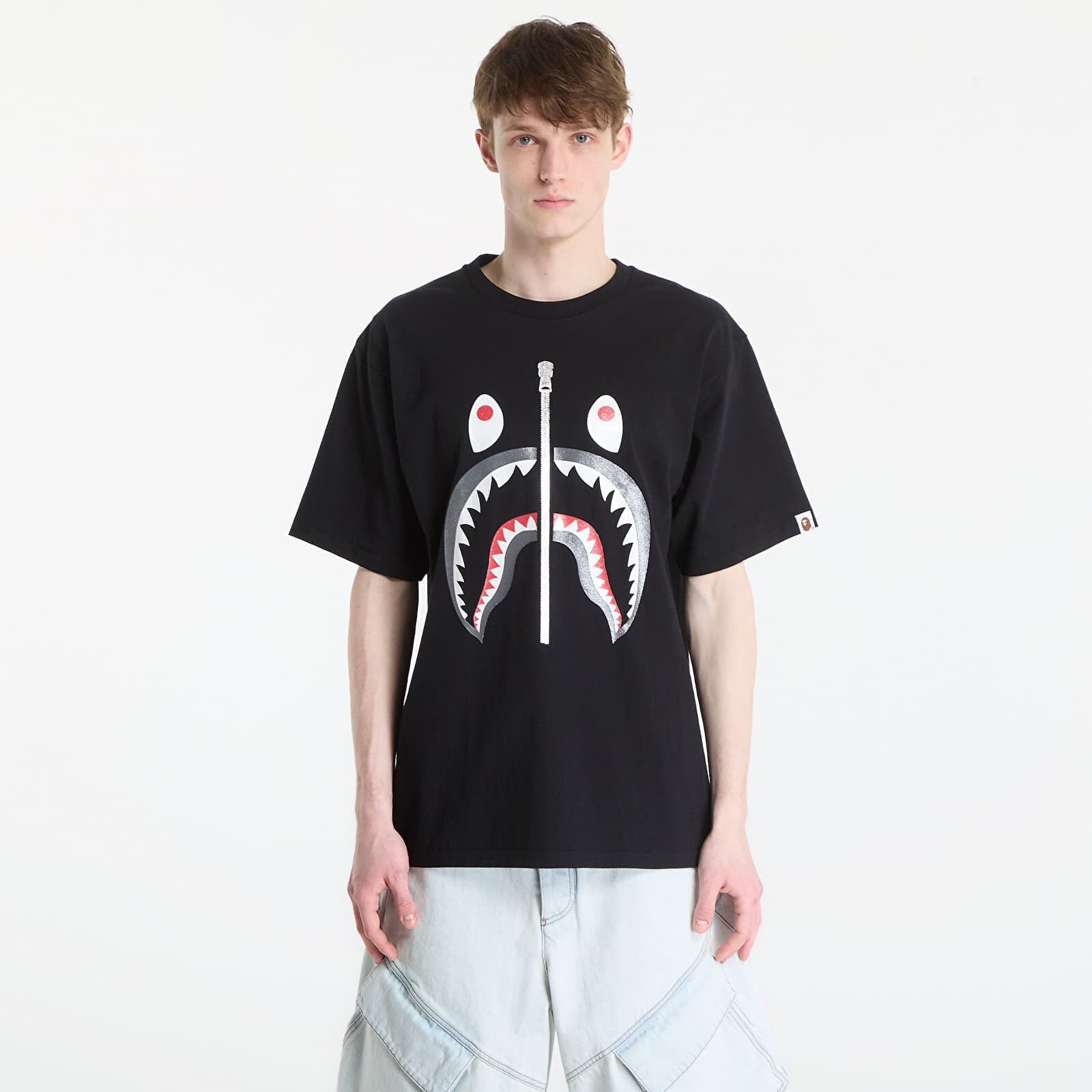 T-shirt A BATHING APE Glitter Shark Tee UNISEX Black M