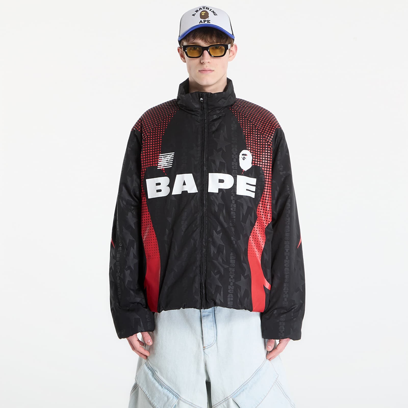 Jacket A BATHING APE Aba Frame Monogram Jacquard Multi Logo Padded Jacket UNISEX Black L