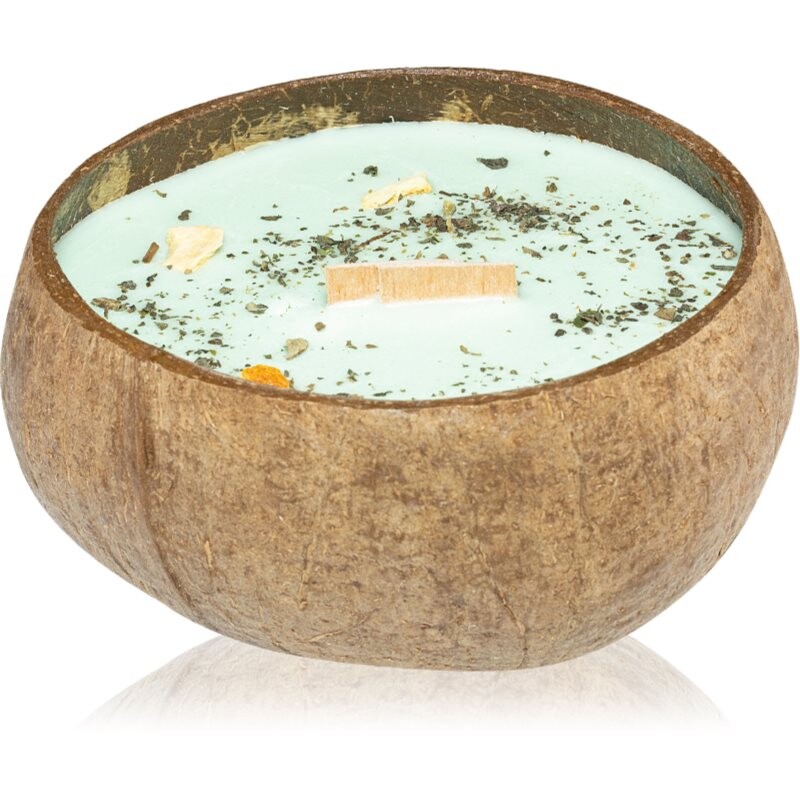 Tropicandle Lime, Basil & Mandarin scented candle with wooden wick 350 ml