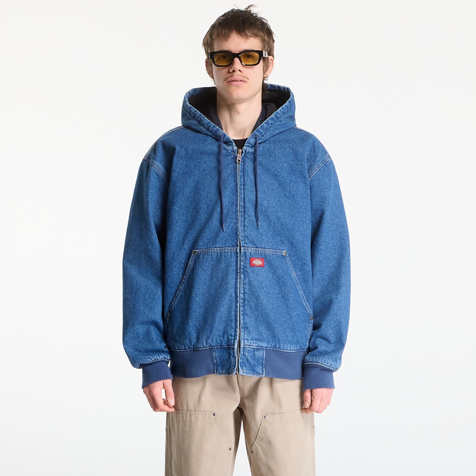 Jacket Dickies Lined Denim Hooded Bomber Classic Blue M