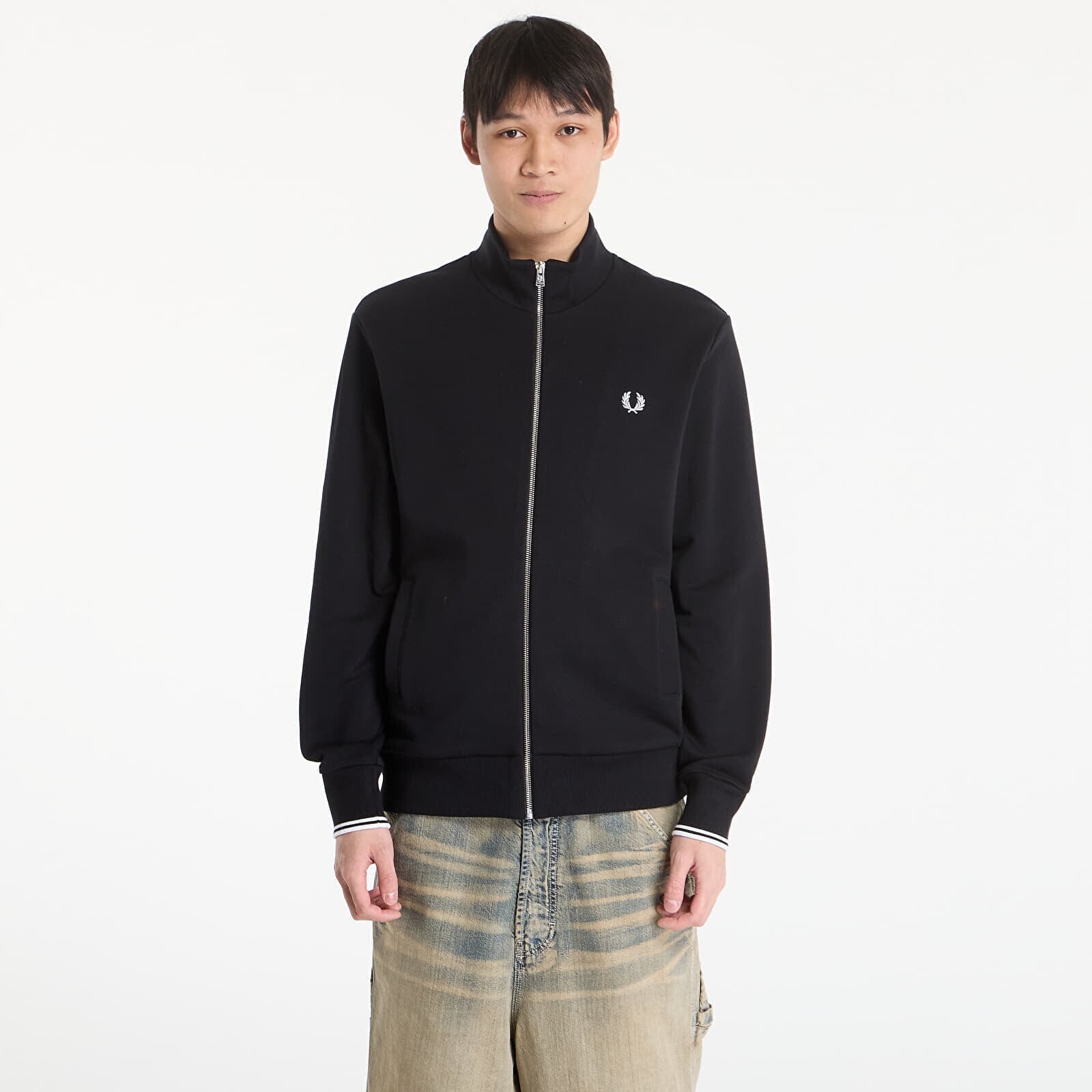 Sweatshirt FRED PERRY Zip Through Sweatshirt Black XL