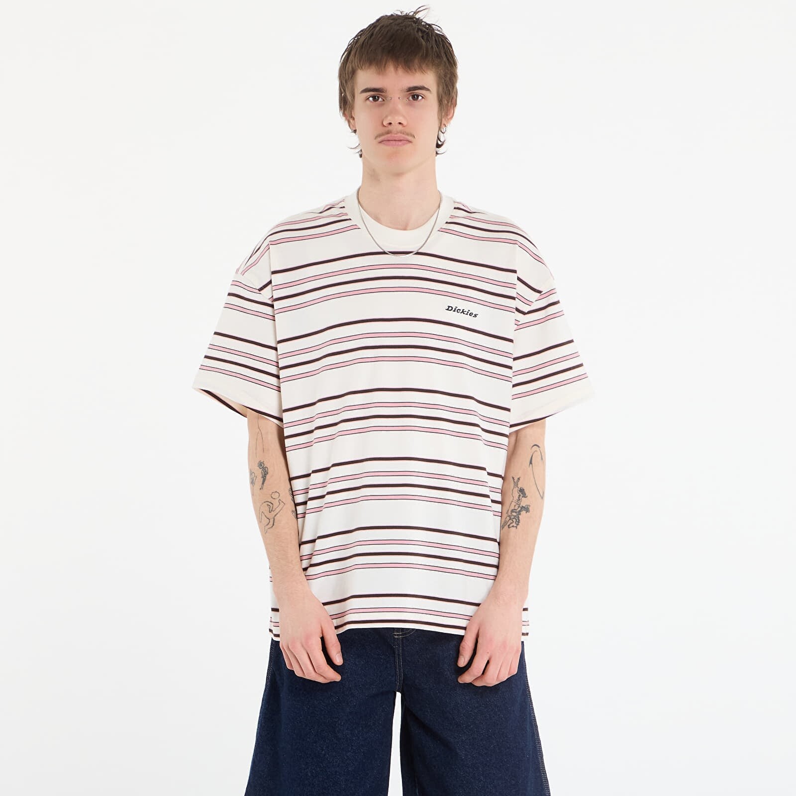 T-shirt Dickies East Liberty Stripe Ss Tee Egret S