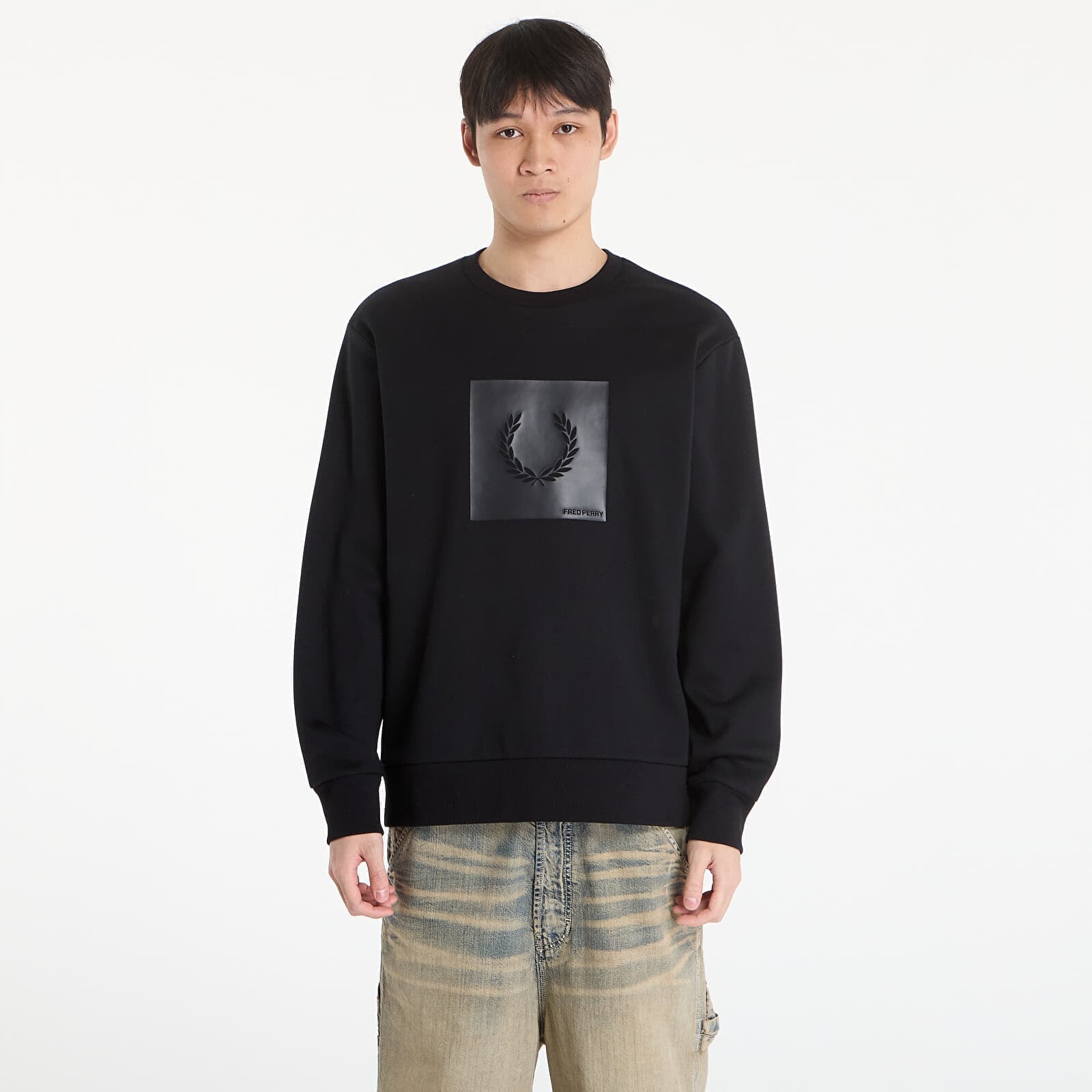 Sweatshirt FRED PERRY Box Graphic Sweatshirt Black/ Anchorgrey XL