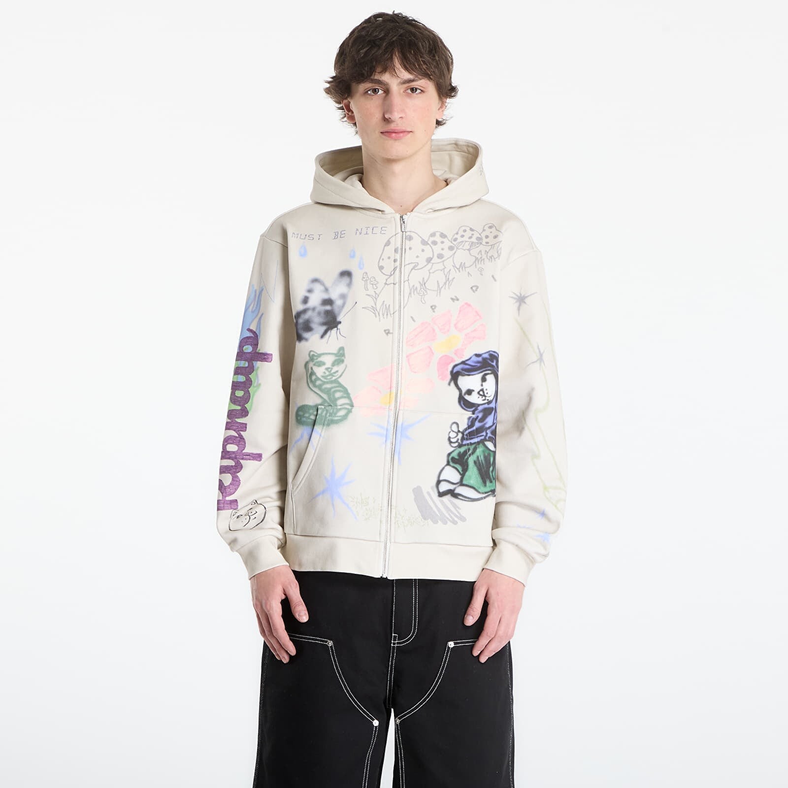 Sweatshirt RIPNDIP Goosebumps Zip Hoodie Bone S