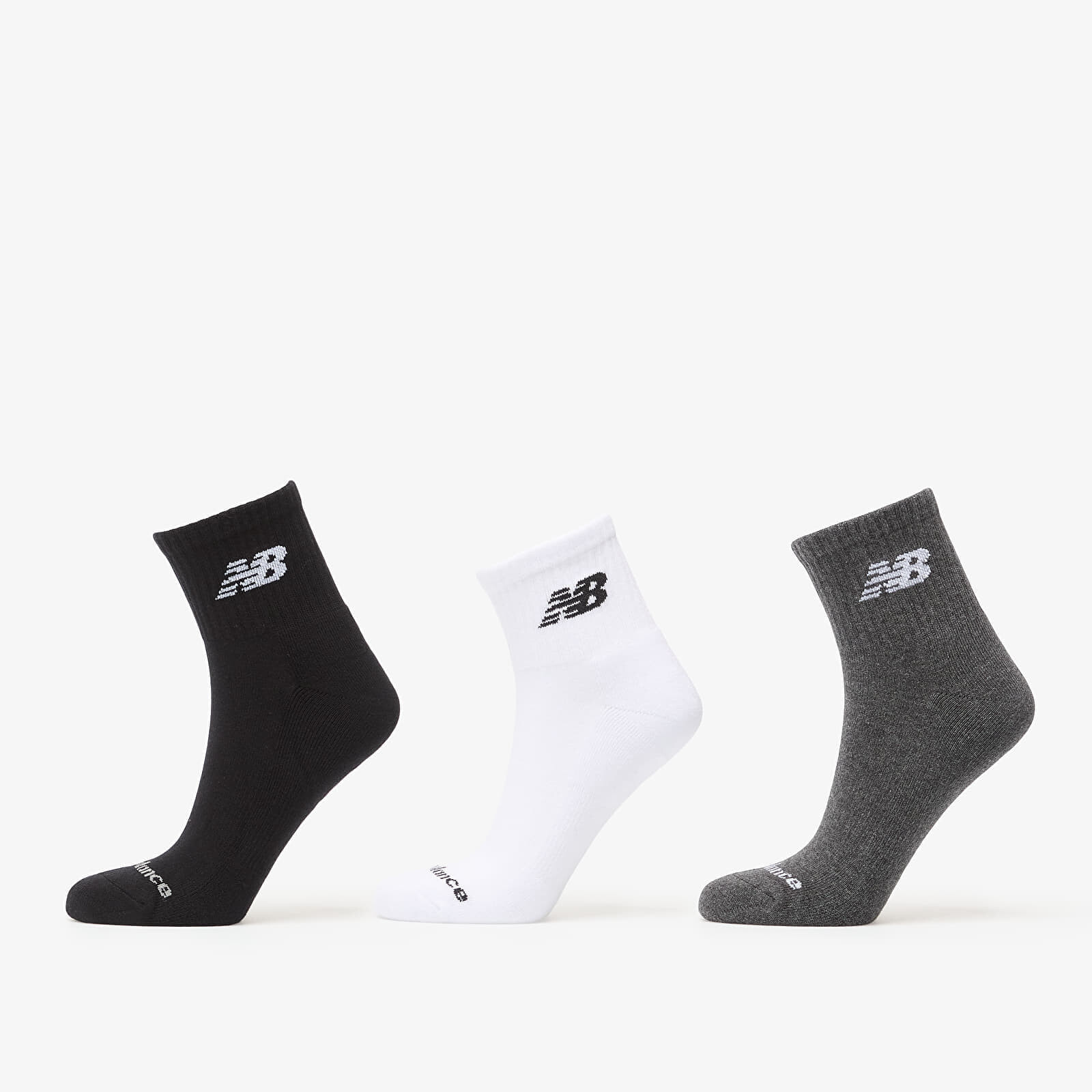 New Balance Everyday Ankle 3-Pack White/ Grey/ Black S
