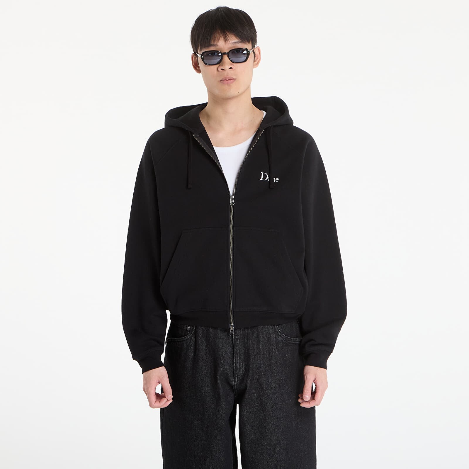 Sweatshirt DIME Classic Small Logo Zip Hoodie UNISEX Black XXL