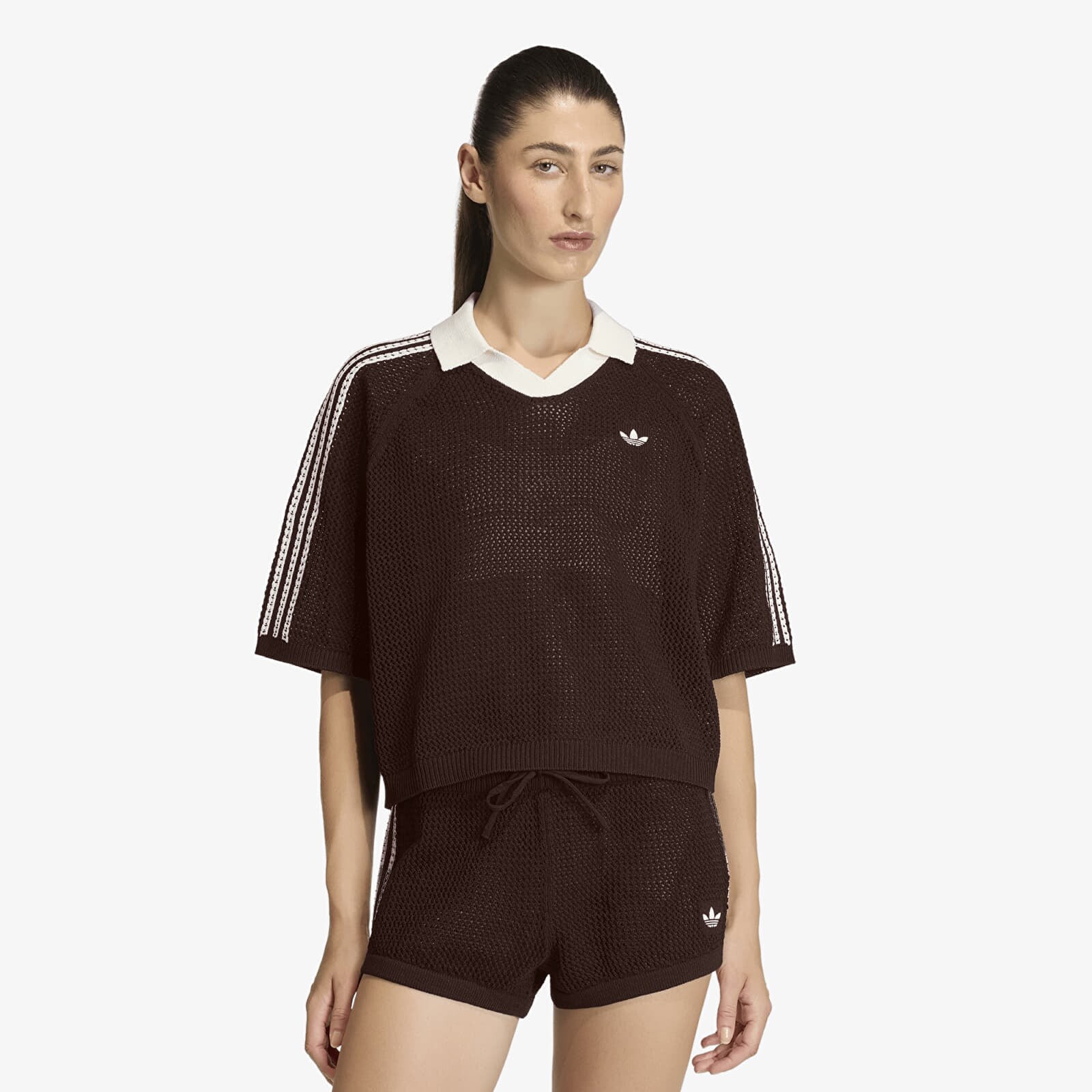 T-shirt adidas Knitted Crochet Polo Aurora Coffee M
