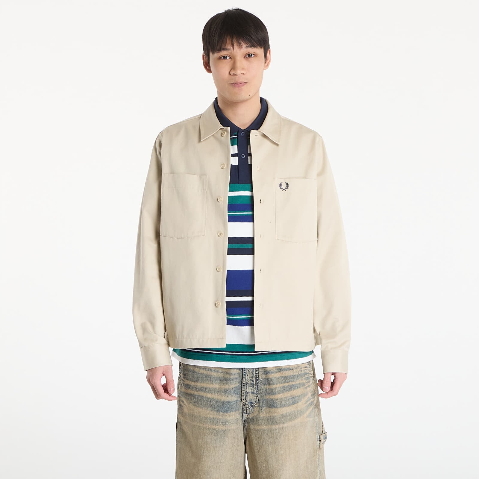 Jacket FRED PERRY Twill Overshirt Oatmeal M