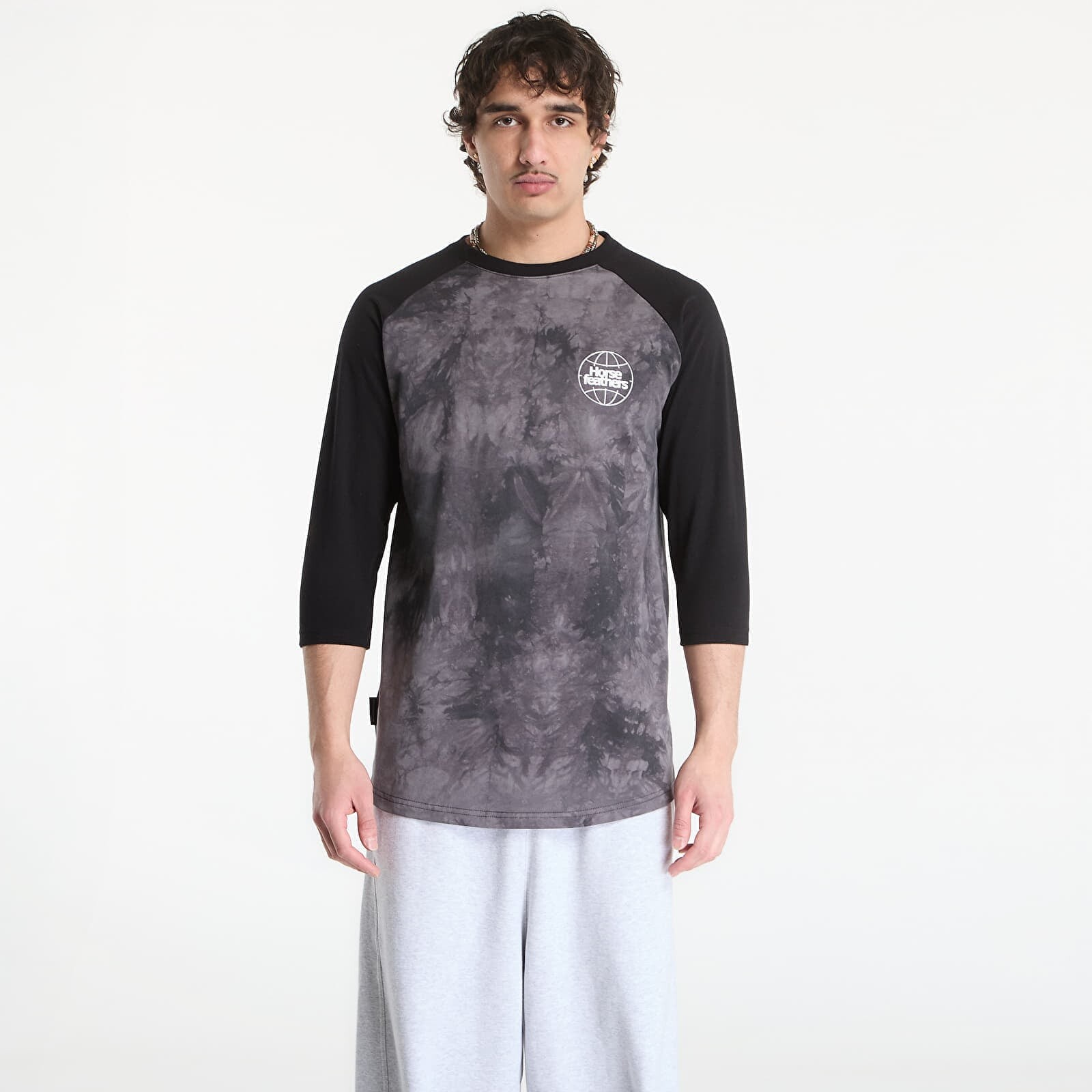 T-shirt Horsefeathers Global Raglan T-Shirt Black/ Tie Dye L