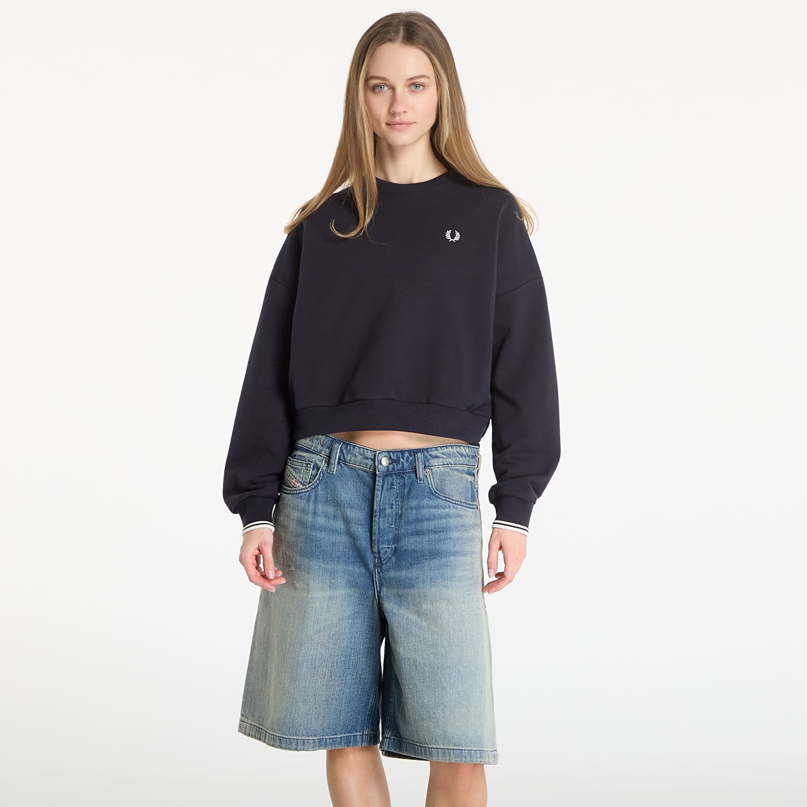 Sweatshirt FRED PERRY Tipped Sweatshirt Navy 12