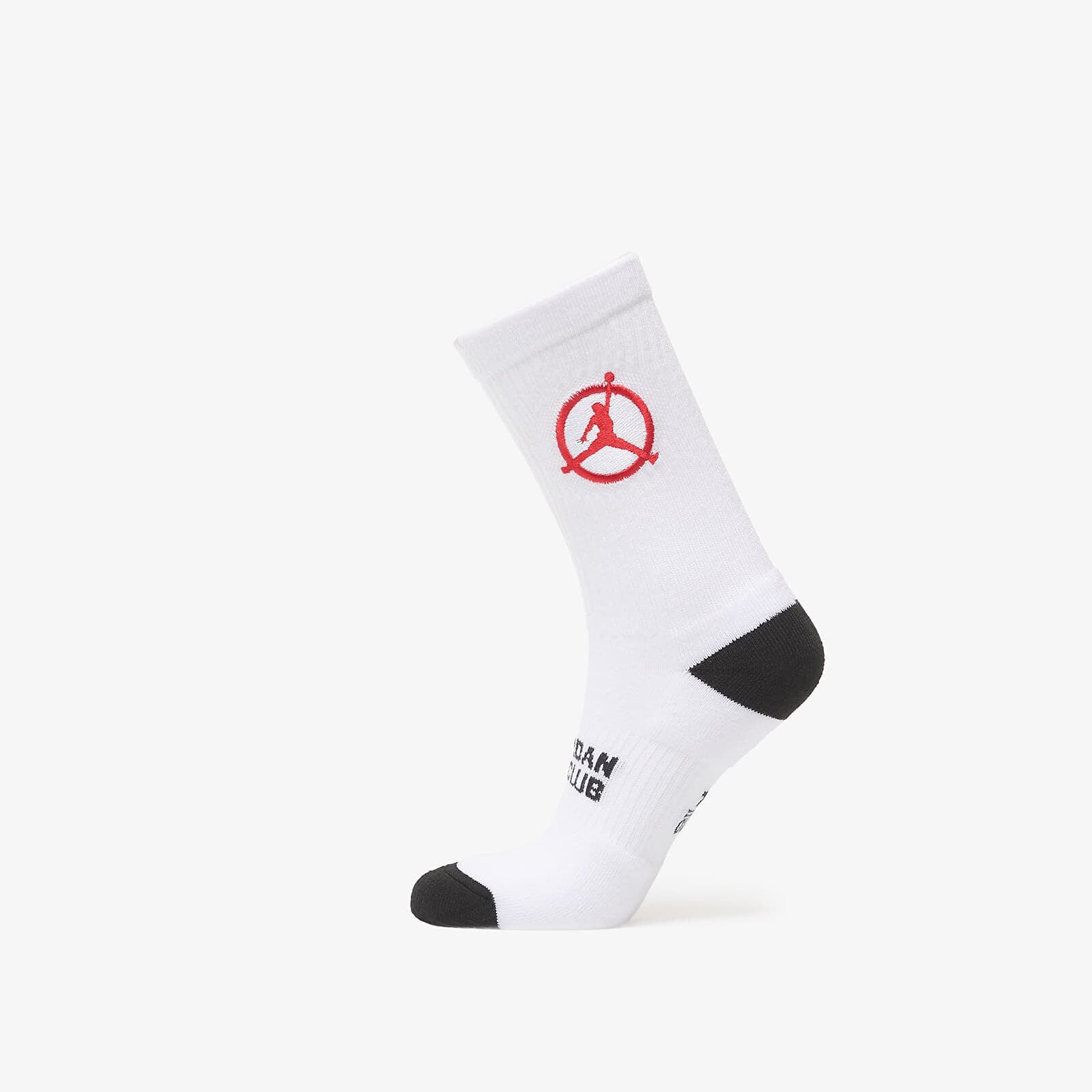 Jordan Flight Club Cushioned Crew Socks White/ Black/ University Red L