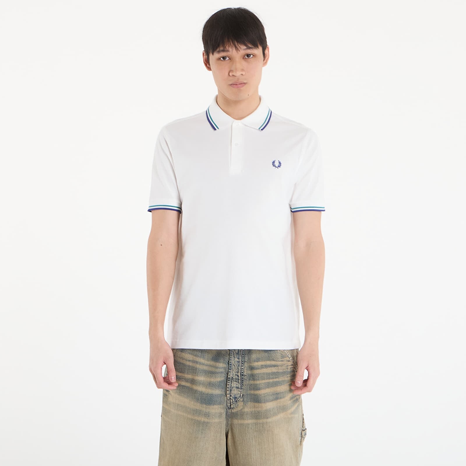T-shirt FRED PERRY Twin Tipped Fred Perry Shirt Snwh/ Depmn/ Sohec M