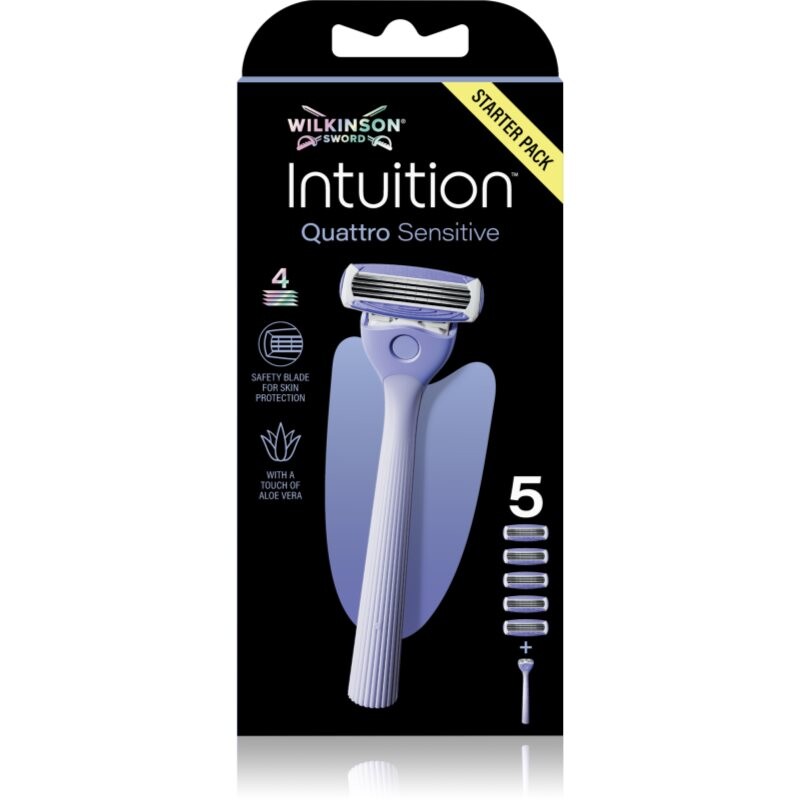 Wilkinson Sword Intuition Quattro Sensitive shaver + spare blades 5 pcs