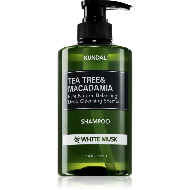 KUNDAL Tea Tree & Macadamia White Musk deep cleanse clarifying shampoo with a refreshing effect 500 ml