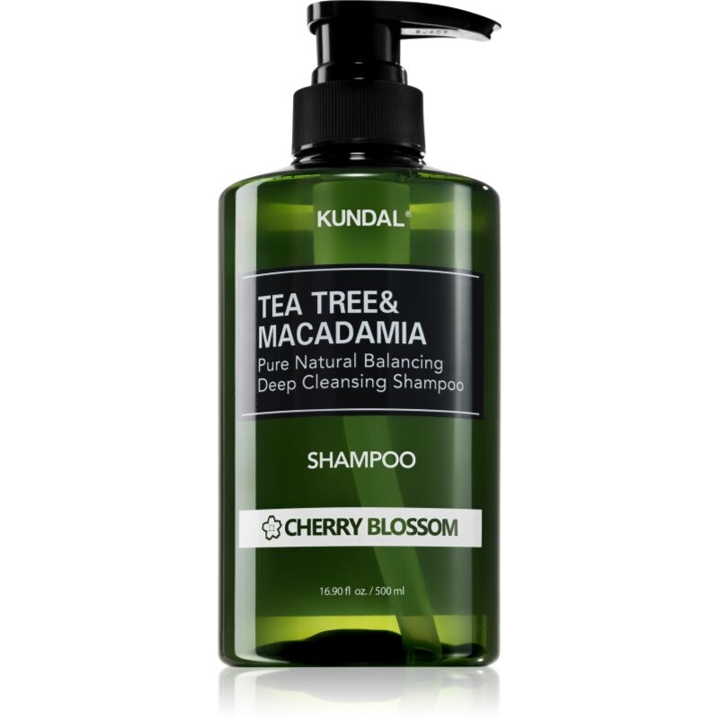 KUNDAL Tea Tree & Macadamia Cherry Blossom deep cleanse clarifying shampoo with a refreshing effect 500 ml