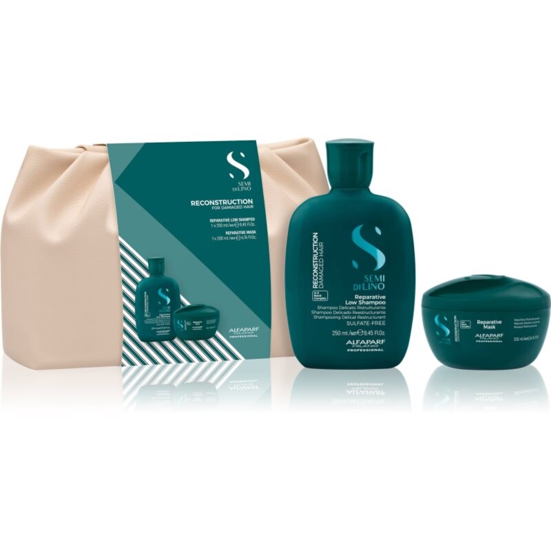 Alfaparf Milano Semi di Lino Reconstruction Duo Kit gift set for damaged hair 2 pc