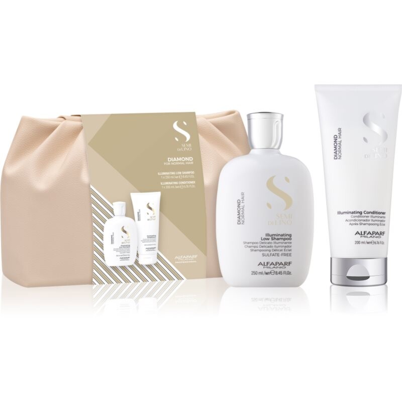 Alfaparf Milano Semi di Lino Diamond Duo Kit gift set for radiance and hydration 2 pc