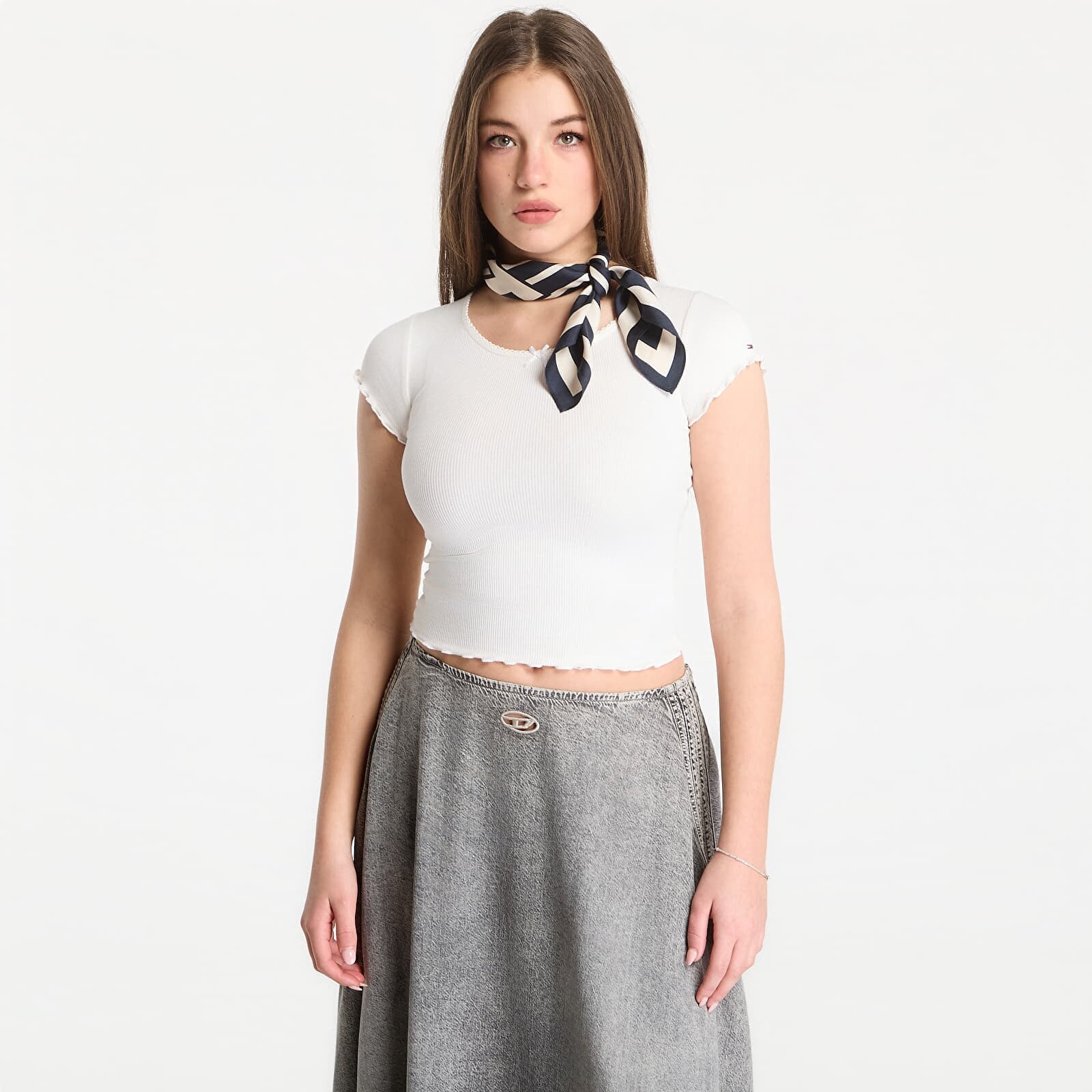 Scarf Tommy Hilfiger Th Elevated Chic Silk Square Scarf Navy Universal