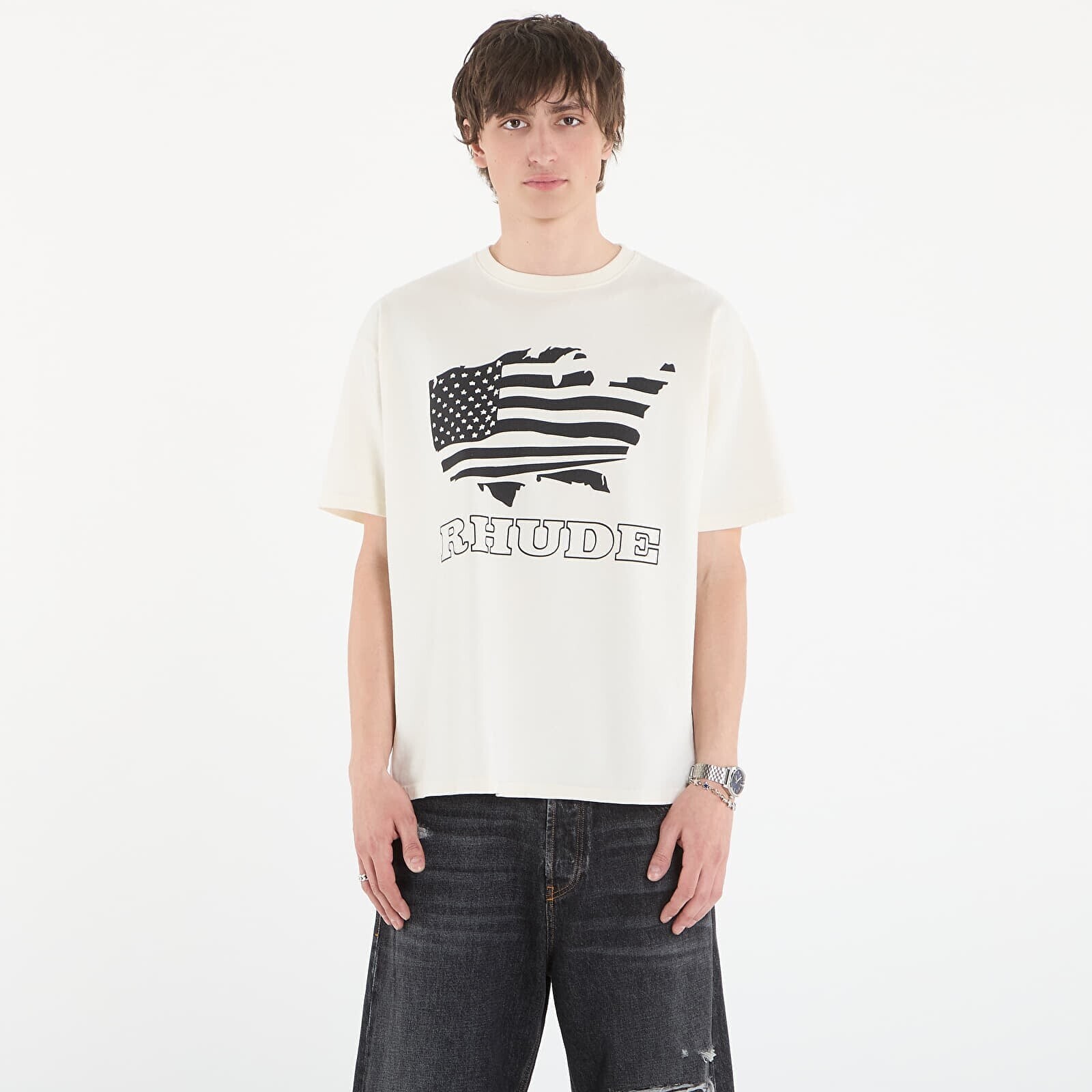 T-shirt Rhude Banner Tee Vintage White/ Black XXL