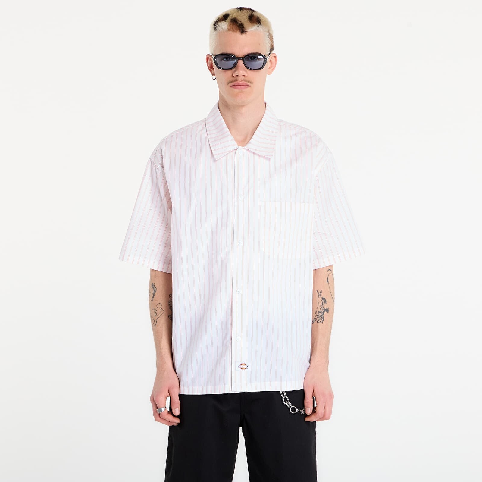 Shirt Dickies Venedocia Stripe Shirt Short Sleeve White XL