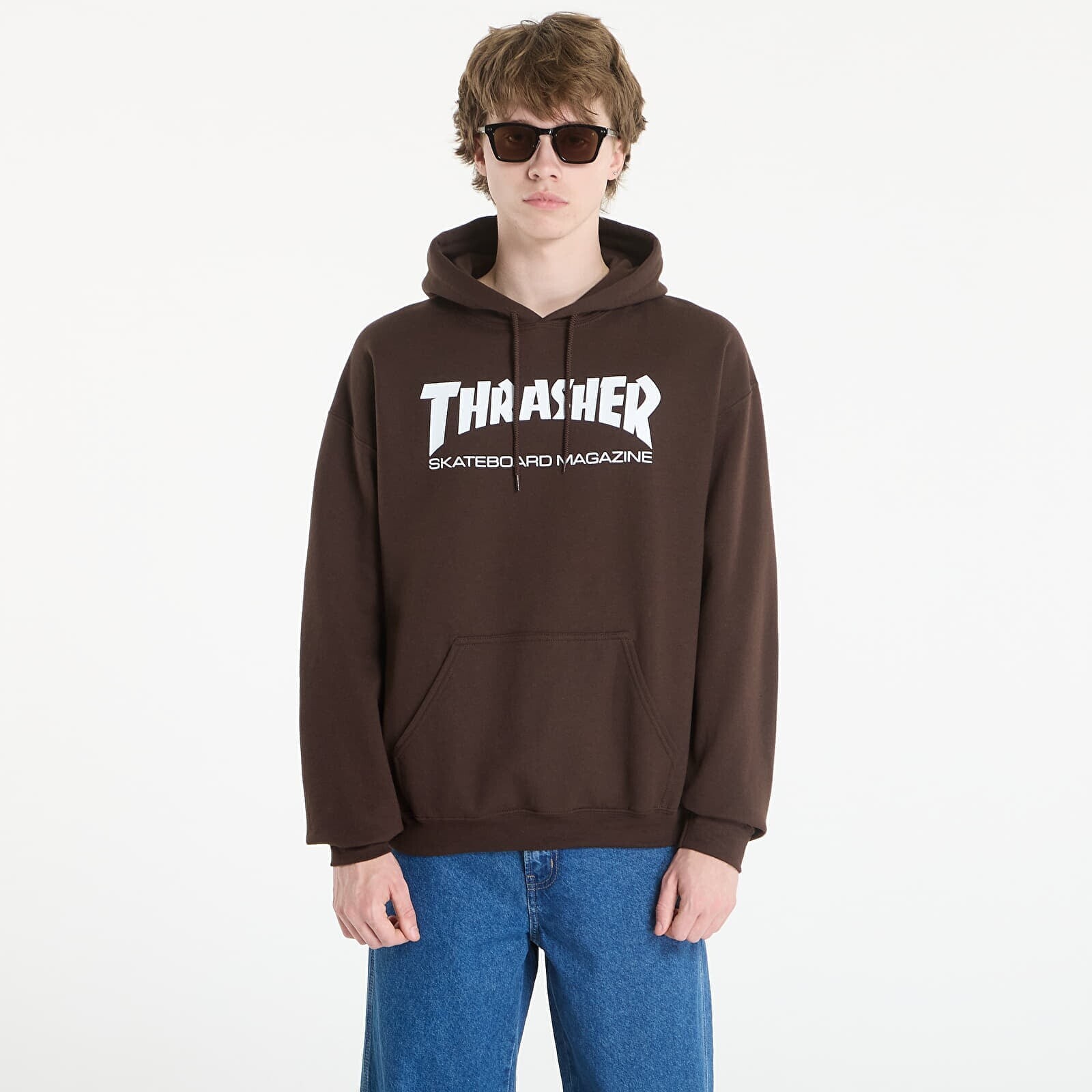 Sweatshirt Thrasher Skate Mag Hood Dark Chocolate/ White L