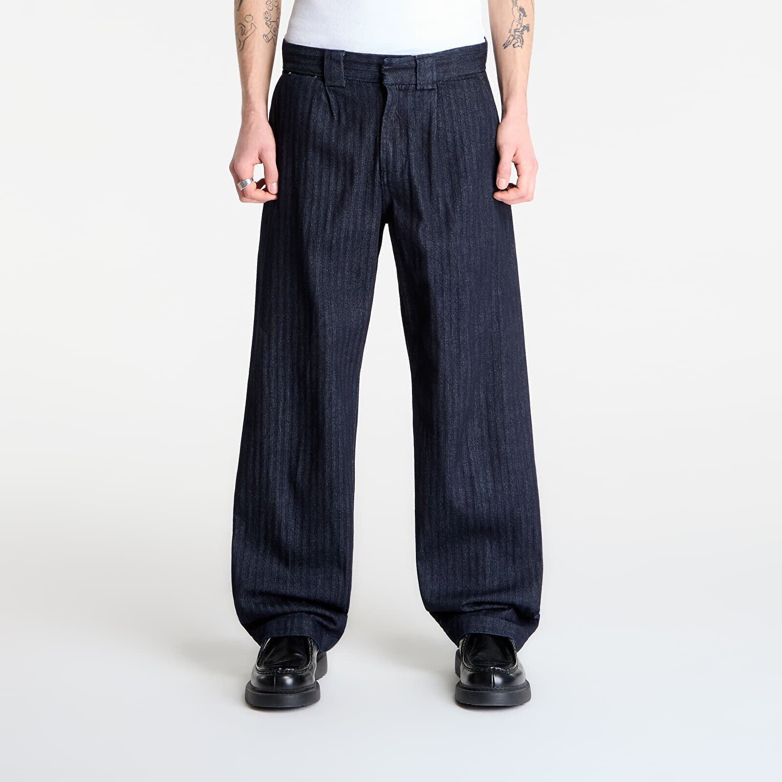 Pants Dickies Selvedge Herringbone Denim Rinsed Black W32/L32