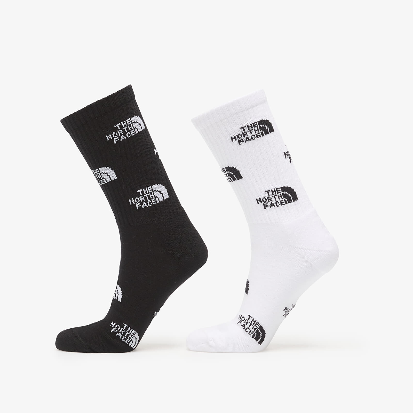 The North Face Everyday Crew Sock Logo 2-Pack TNF Black/ TNF White/ Outlet C XS