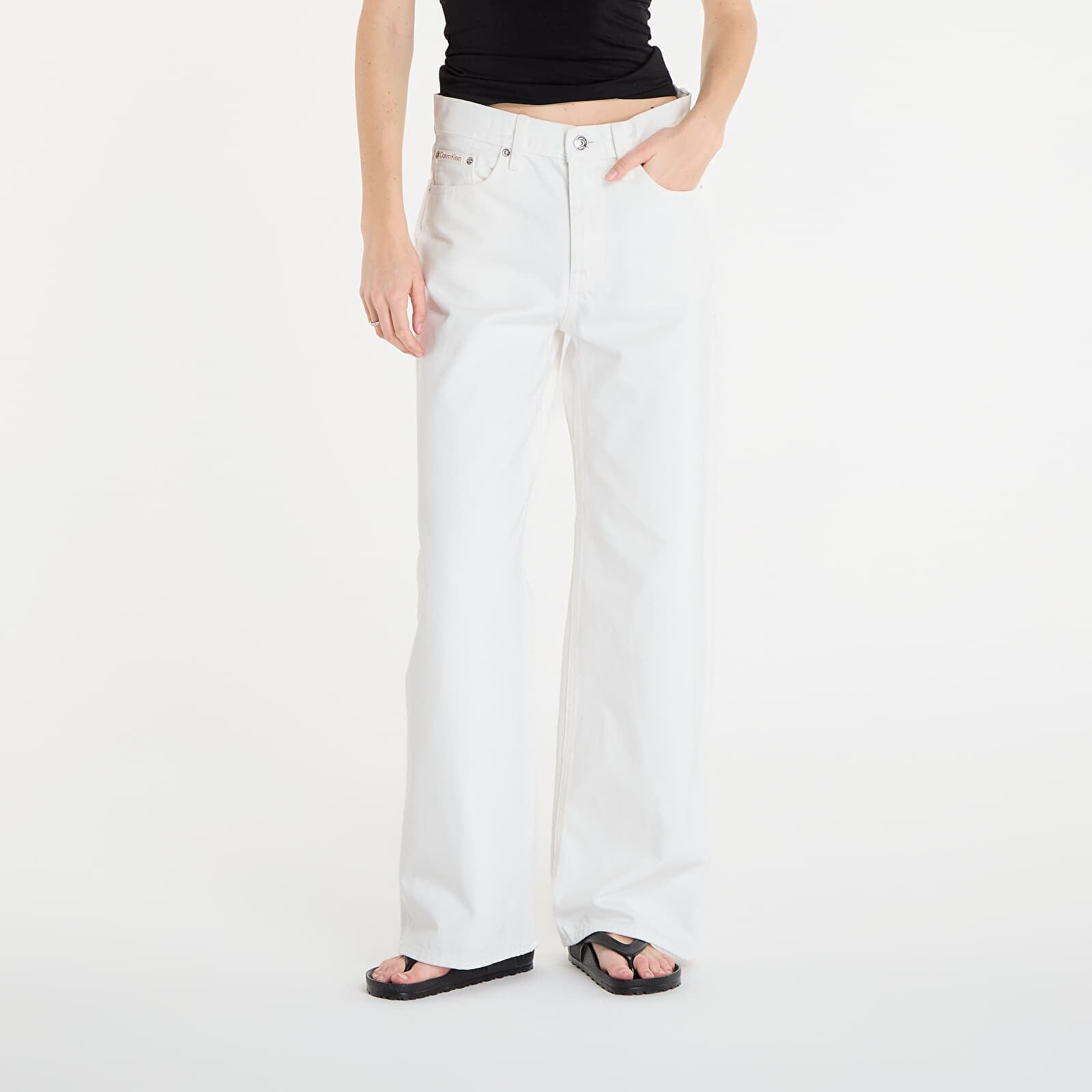Pants Calvin Klein Jeans Low Rise Soft Baggy Jeans White S/28