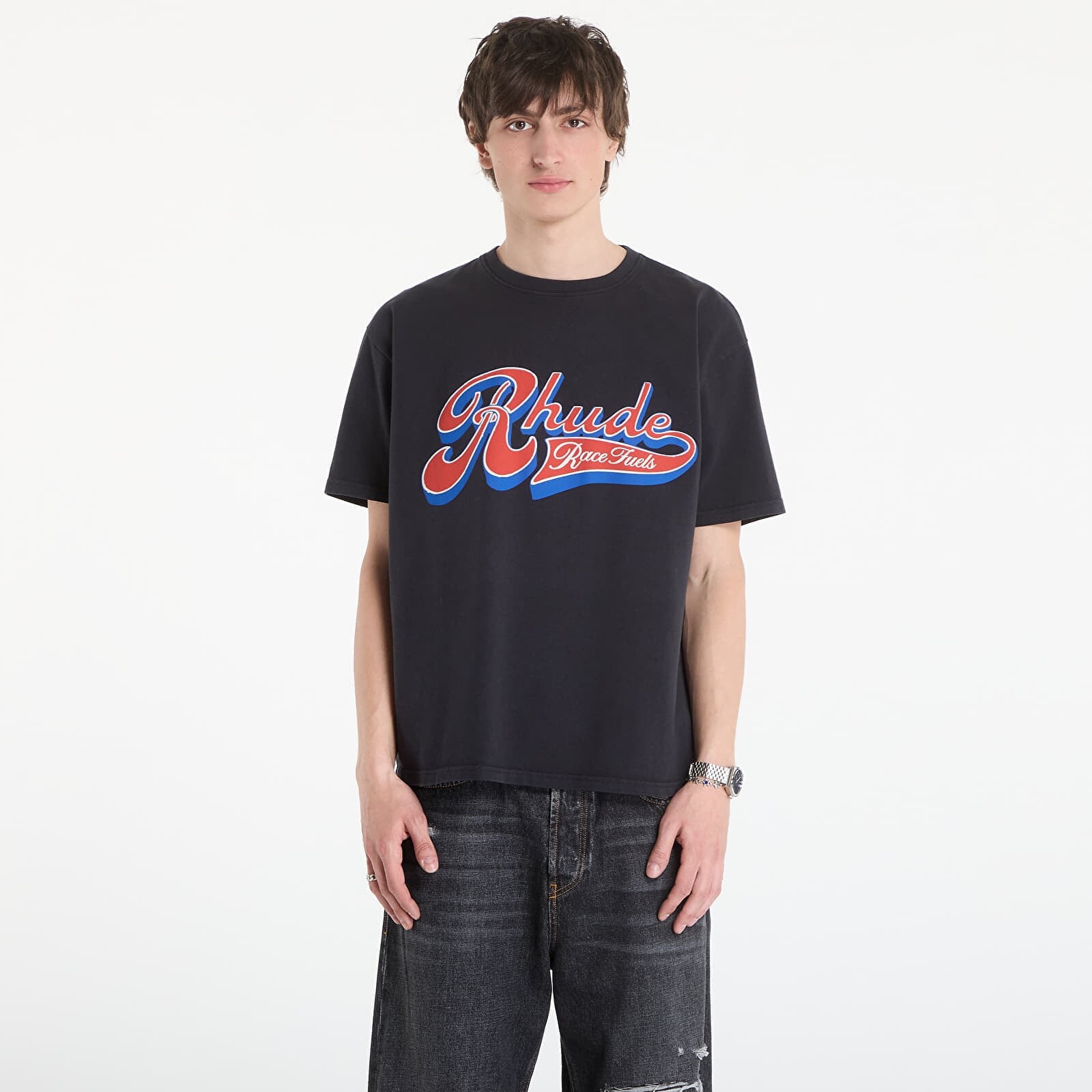 T-shirt Rhude Pit Stop Tee Vintage Black/ Red/ Blue XXL