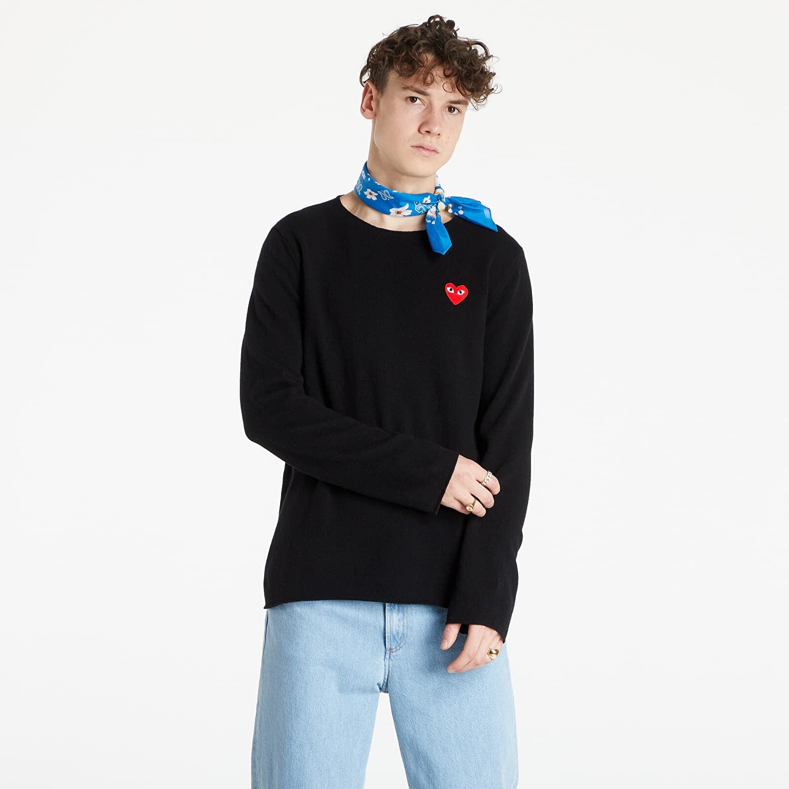 Sweatshirt Comme des Garçons PLAY Red Heart Crewneck Jumper Black L