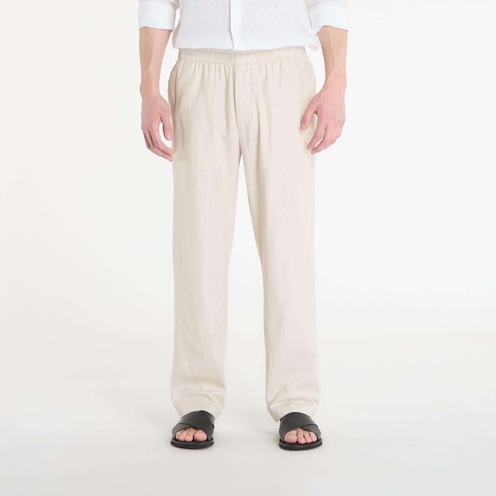 Pants Calvin Klein Straight Linen Pull On Pant Oatmeal Melange L