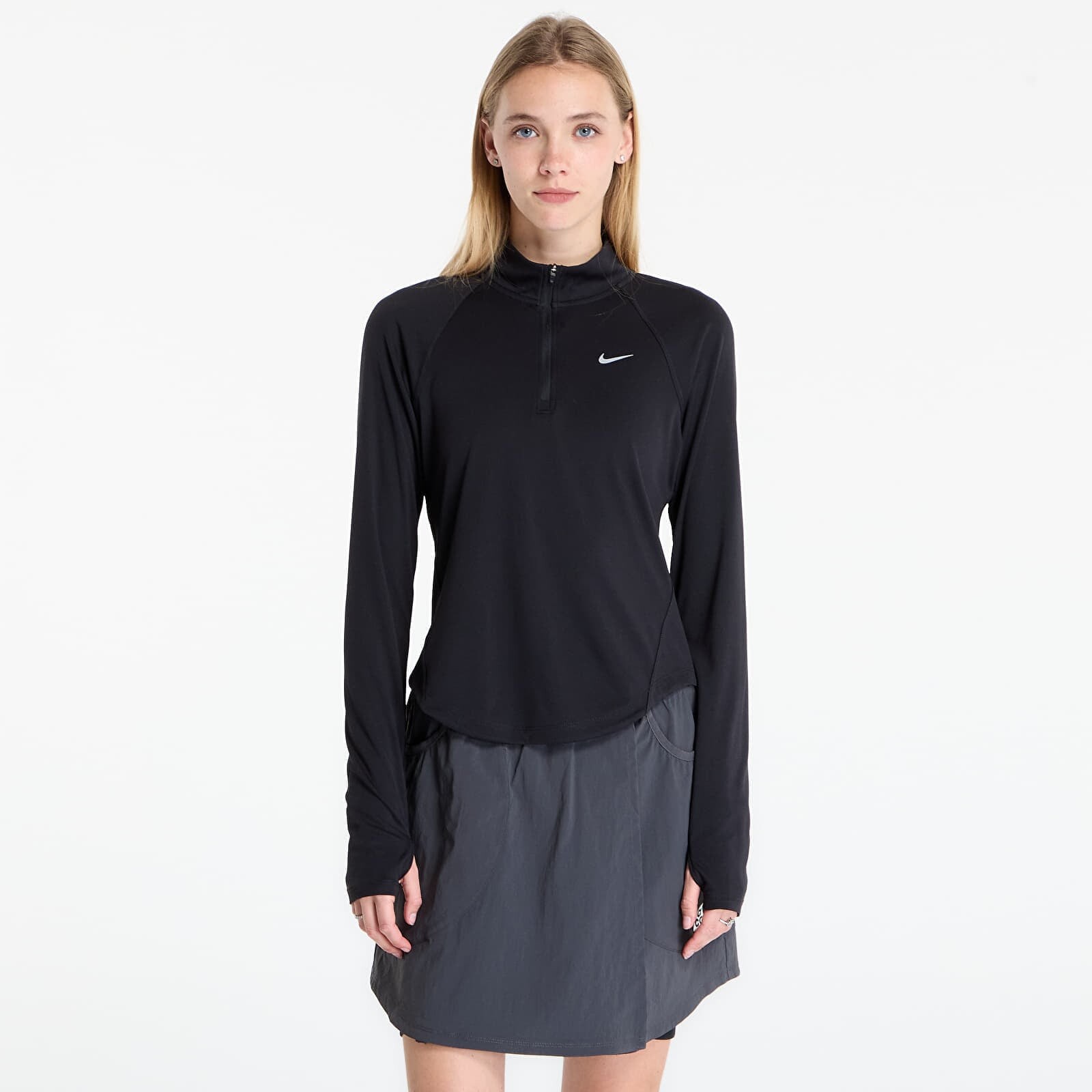 T-shirt Nike Tempo Women's Dri-FIT 1/4-Zip Running Top Black/ Reflective Silv XS
