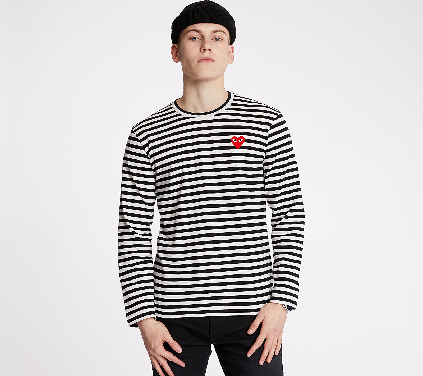 T-shirt Comme des Garçons PLAY Long Sleeve Tee UNISEX Black/ White M
