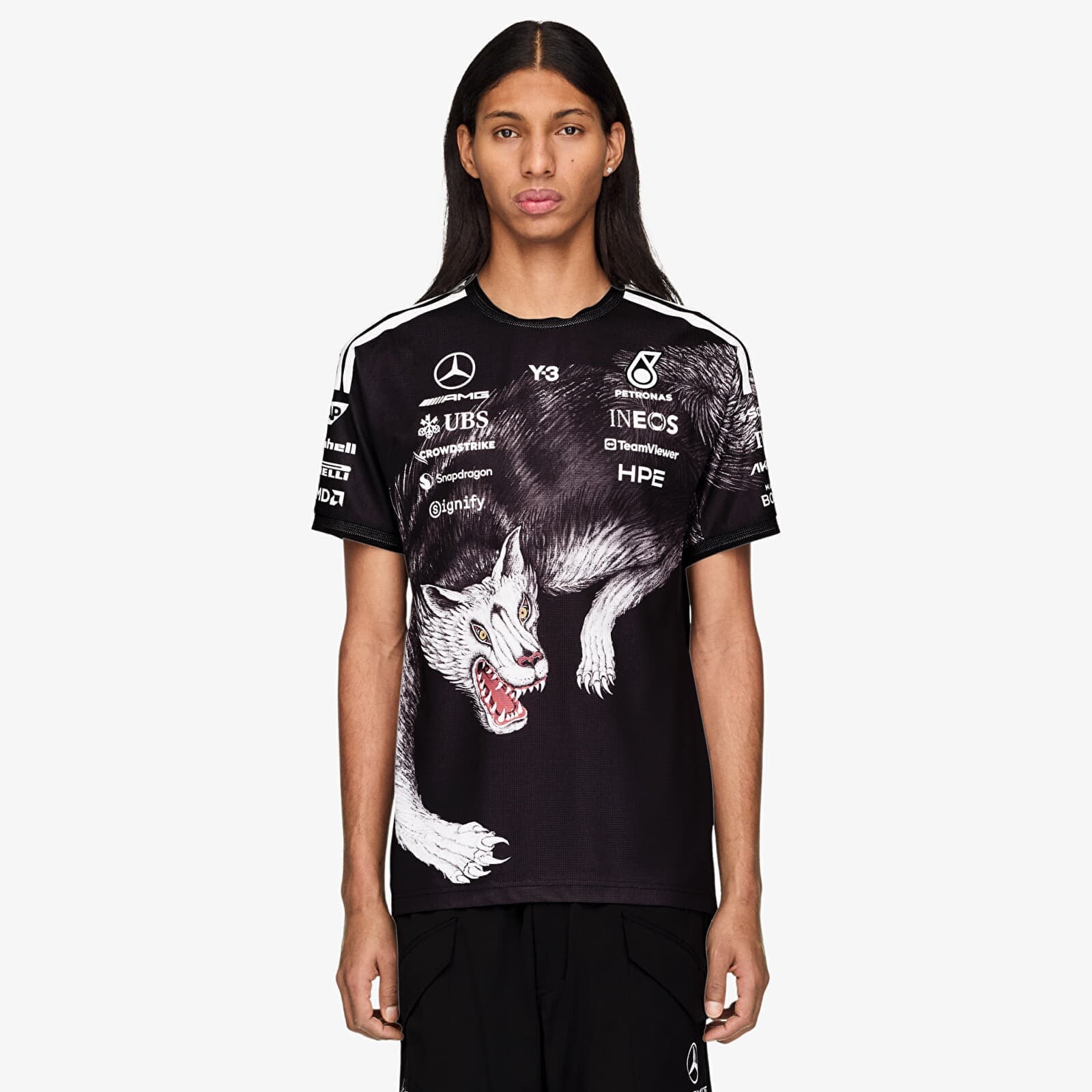 Y-3 Mercedes AMG Petronas Formula 1 Team Driver Short Sleeve Jersey Black M