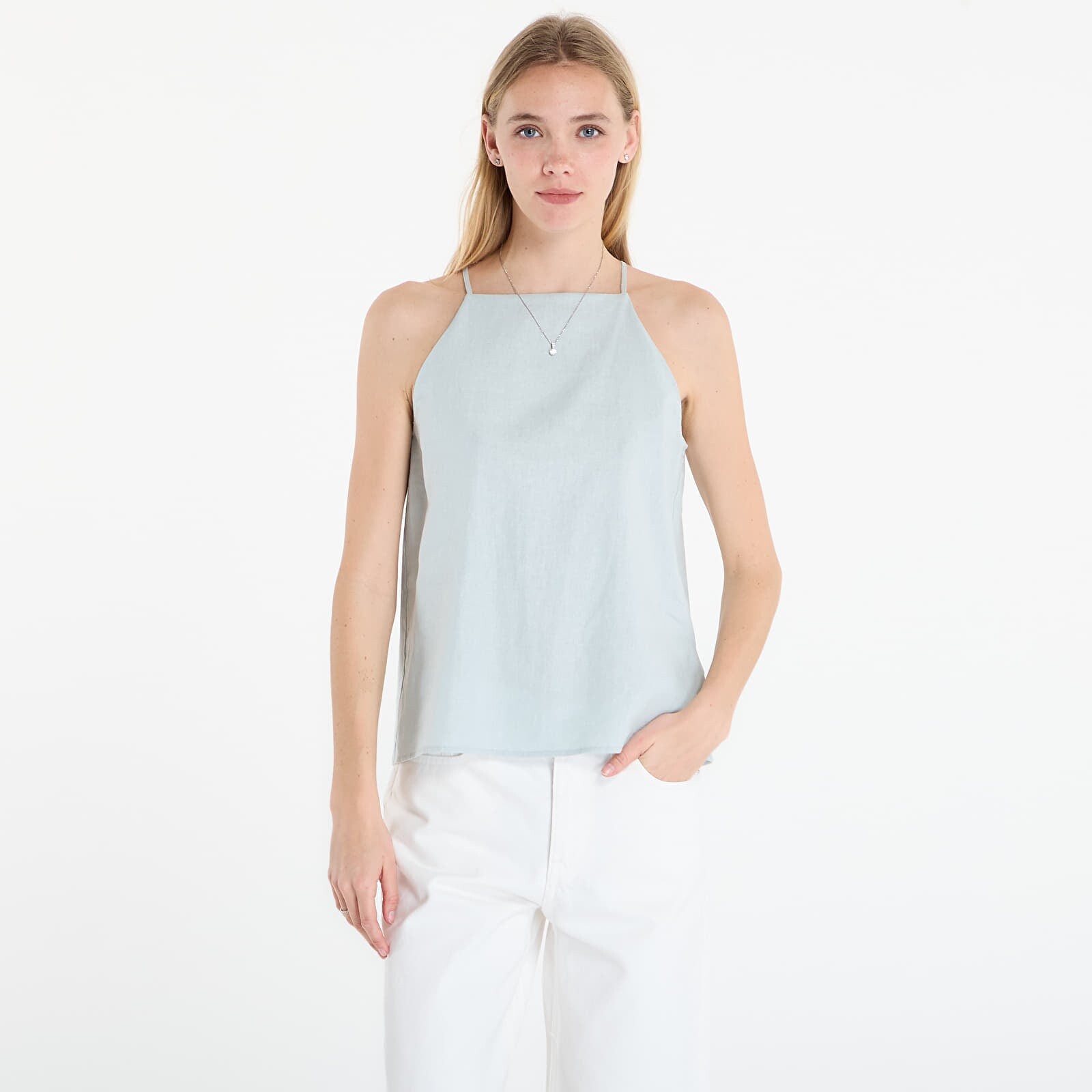 Top Calvin Klein Jeans Linen Sl Fashion Top Green S