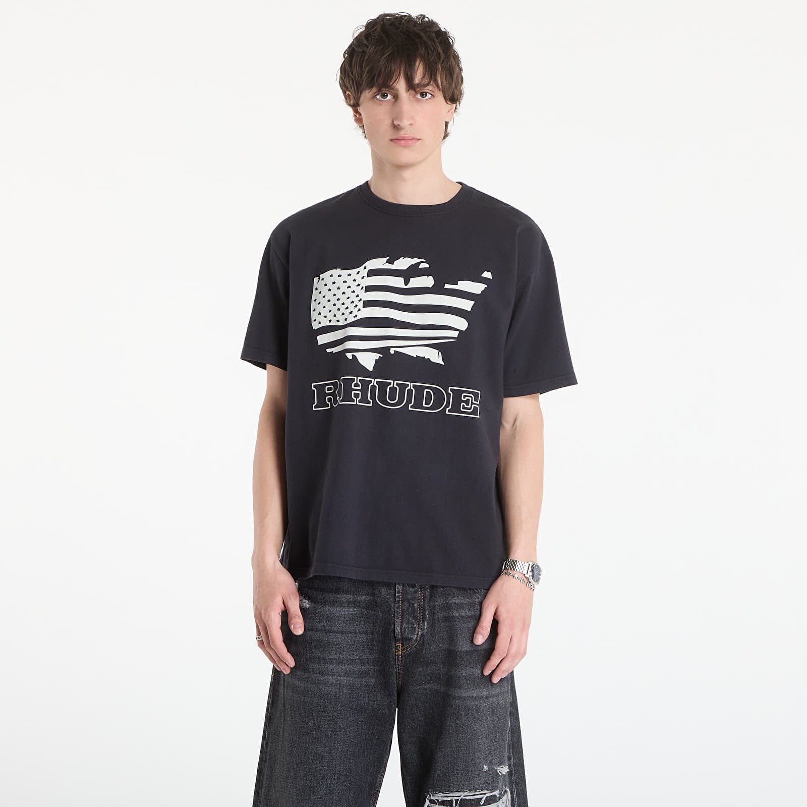 T-shirt Rhude Banner Tee Vintage Black/ White S