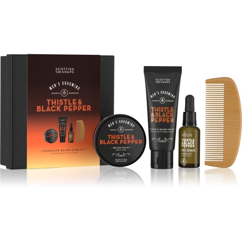 Scottish Fine Soaps Thistle & Black Pepper gift set for men