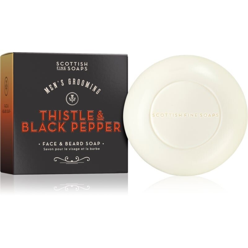 Scottish Fine Soaps Thistle & Black Pepper bar soap for face and beard 100 g