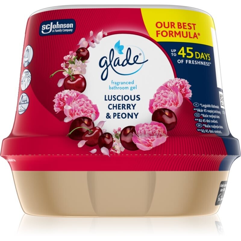 GLADE Luscious Cherry & Peony scented gel for the bathroom 180 g