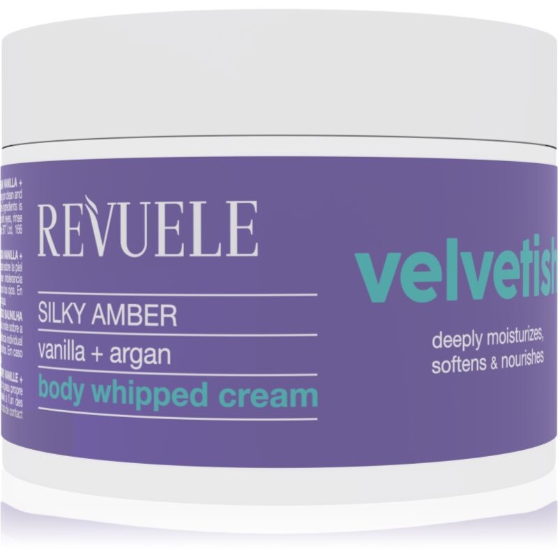 Revuele Velvetish Silky Amber Body Whipped Cream moisturising body cream Vanilla + Argan 300 ml