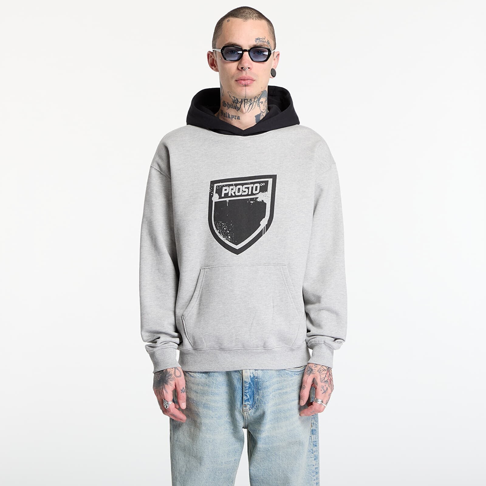 Sweatshirt Prosto Hoodie Splash Shield Gray L