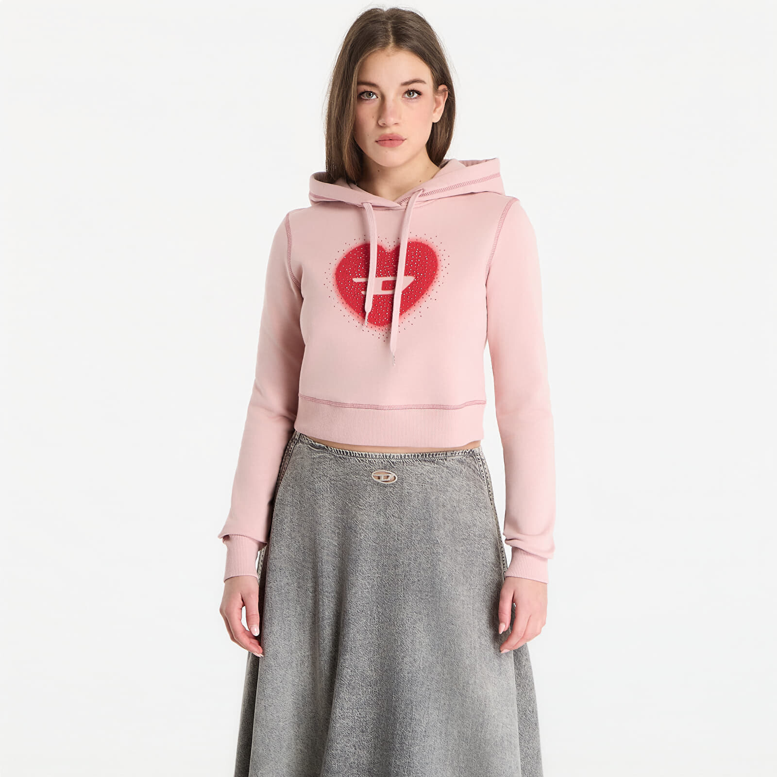 Sweatshirt Diesel F-Slimmy-Hood-S5 Sweatshirt Pale Mauve L