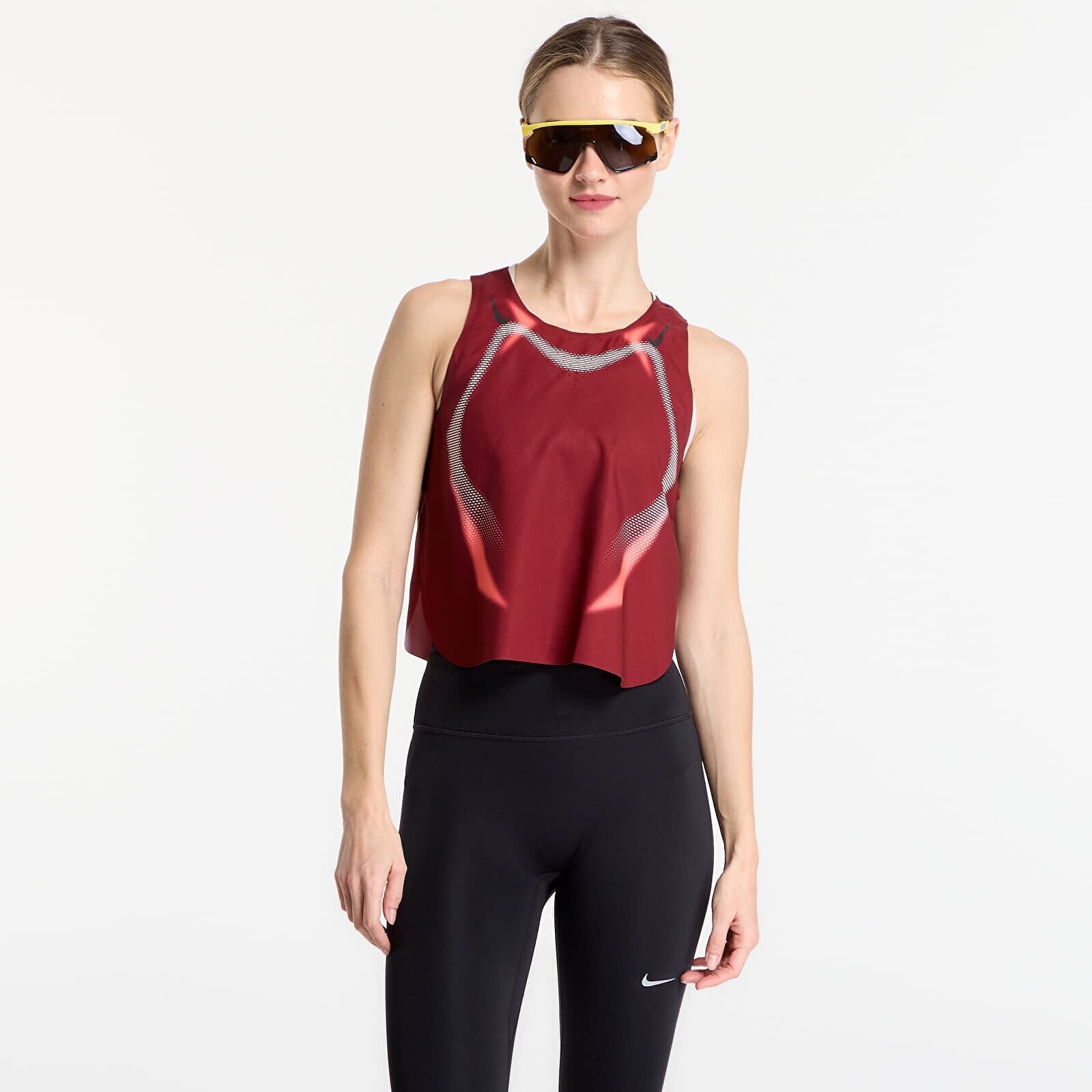 Tank top Nike AeroSwift Women's Dri-FIT ADV Cropped Running Tank Top Team Red/ Black/ Black L