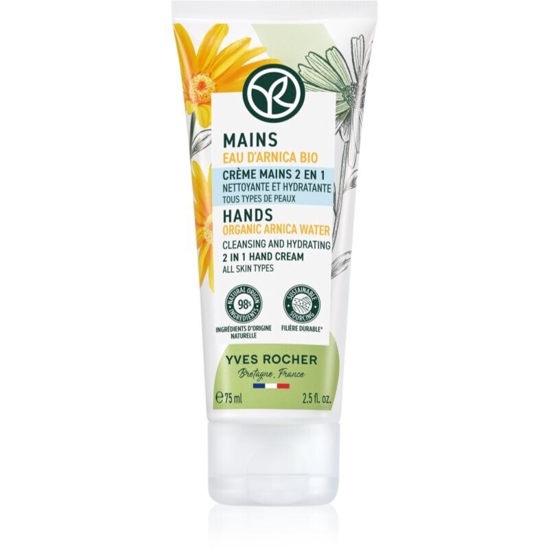 Yves Rocher Mains moisturising hand cream with antibacterial ingredients Organic Arnica Water 75 ml