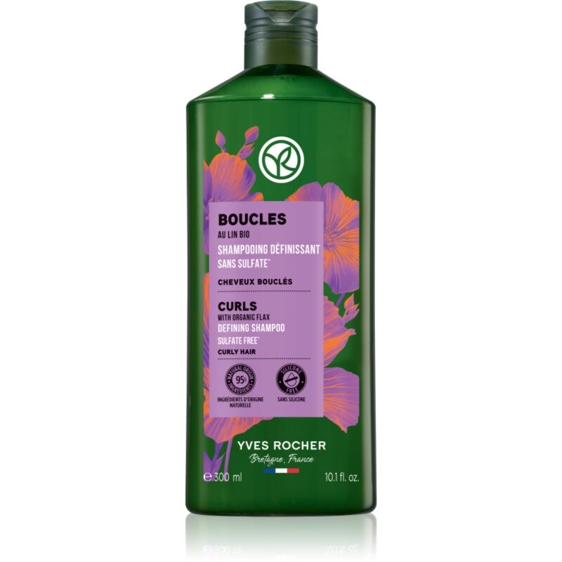 Yves Rocher Boucles shampoo for curly and wavy hair with organic flax 300 ml