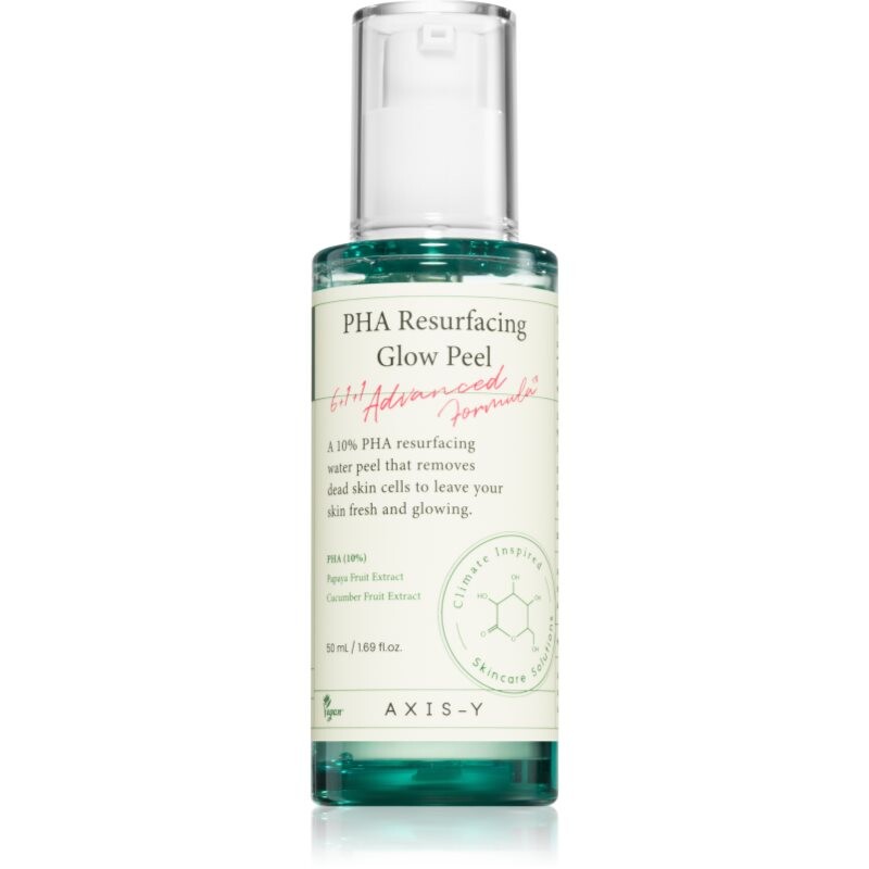 AXIS-Y 6+1+1 Advanced Formula PHA Resurfacing Glow Peel exfoliating face cleanser with a brightening effect 50 ml