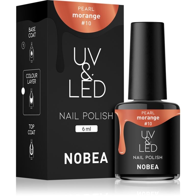 NOBEA UV & LED Nail Polish gel nail polish for UV/LED hardening glossy shade Morange #10 6 ml