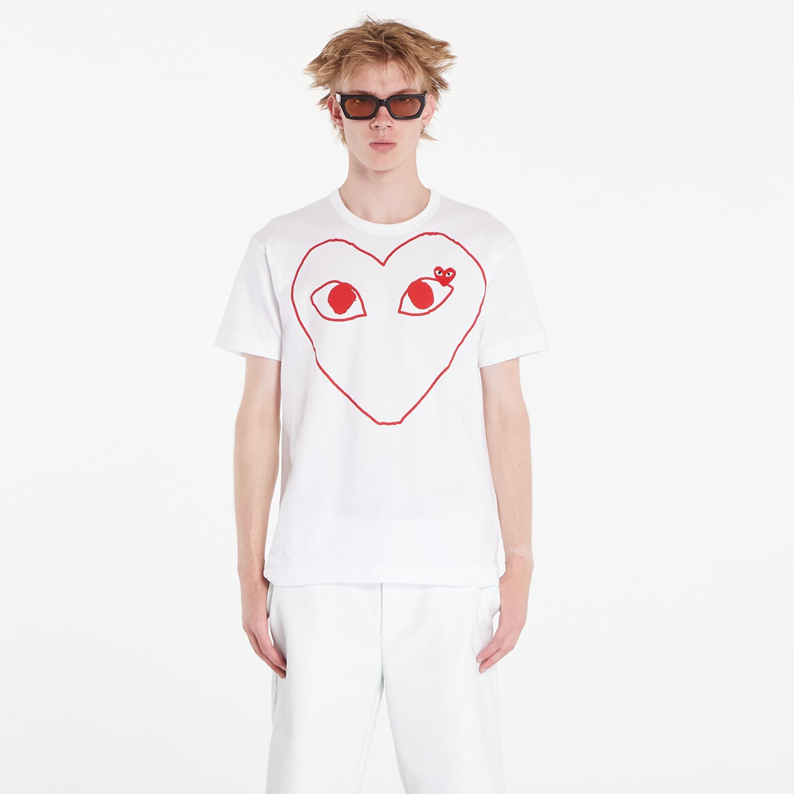 T-shirt Comme des Garçons PLAY Heart Logo Short Sleeve Tee UNISEX White M