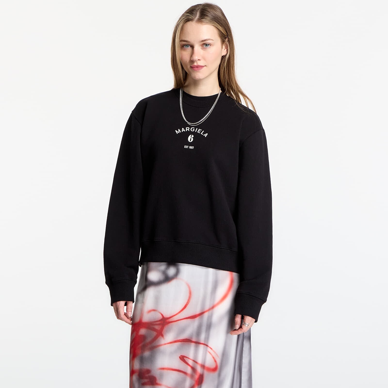 Sweatshirt MM6 Signature Jersey Sweatshirt Black XS